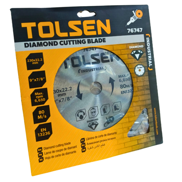 Tolsen,DIAMOND CUTTING BLADE(INDUSTRIAL),76747,230(9")X22.2mm