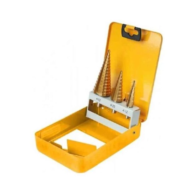 Tolsen,3pcs titanium coated Step Drill Bits set,75878,