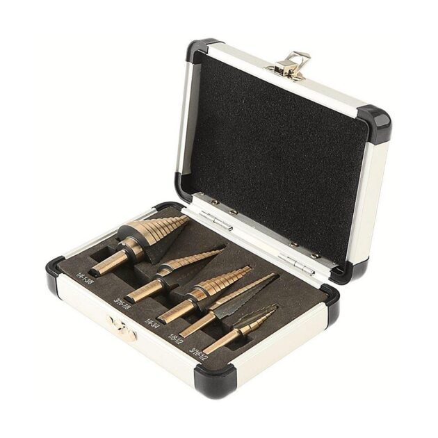 Tolsen,5pcs black & gold step drill bits set,75879,