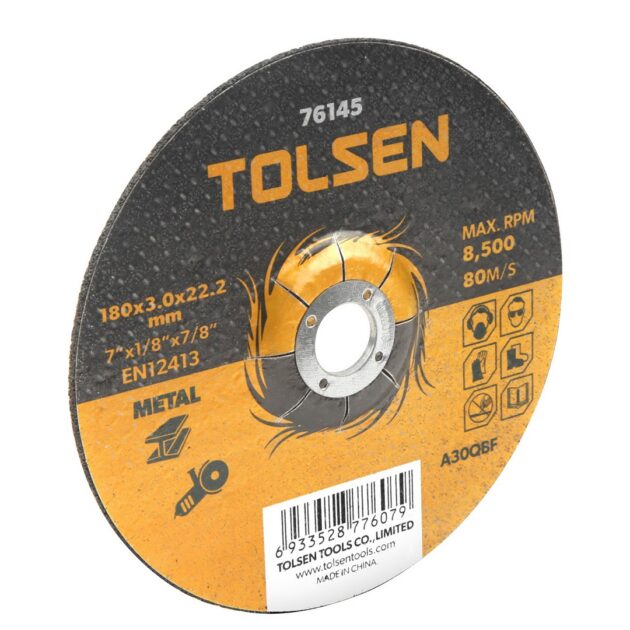 Tolsen,Depressed centre cutting-off wheel(metal),76145,180x3.0x22.2mm