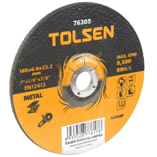 Tolsen,Depressed centre grinding wheel(metal),76305,180x6.0x22.2mm