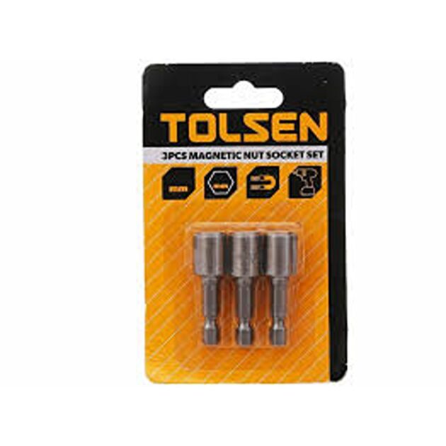 Tolsen,3pcs magnetic nut socket set,77831,5/16"