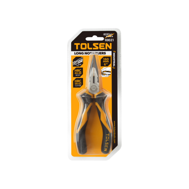 TOLSEN, LONG NOSE PLIERS (INDUSTRIAL), 200mm,(8"), 10022