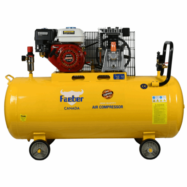 FAEBER 100 LTR AIR COMPRESSOR GASOLINE 6.5 HP, H2065 WITH FILTER