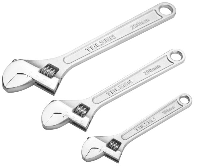 3PCS ADJUSTABLE WRENCH SET, 15007, TOLSEN