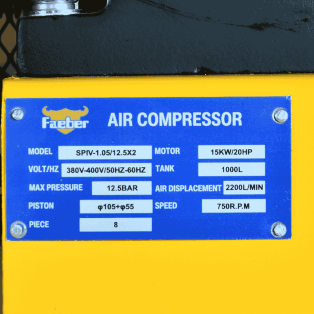FAEBER AIR COMPRESSOR 1000LTR