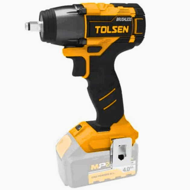 20V LI-ION BRUSHLESS CORDLESS IMPACT WRENCH (INDUSTRIAL) (TOOL ONLY), 87259, TOLSEN