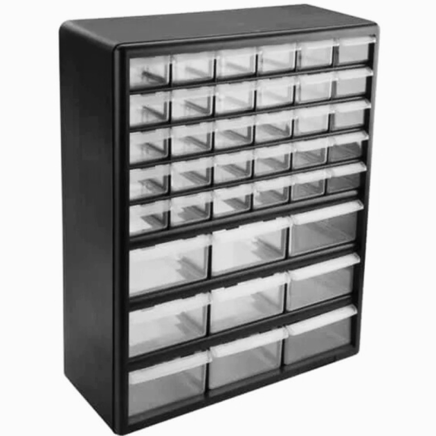 39 DRAWERS PLASTIC PARTS STORAGE BOX, 80180, TOLSEN
